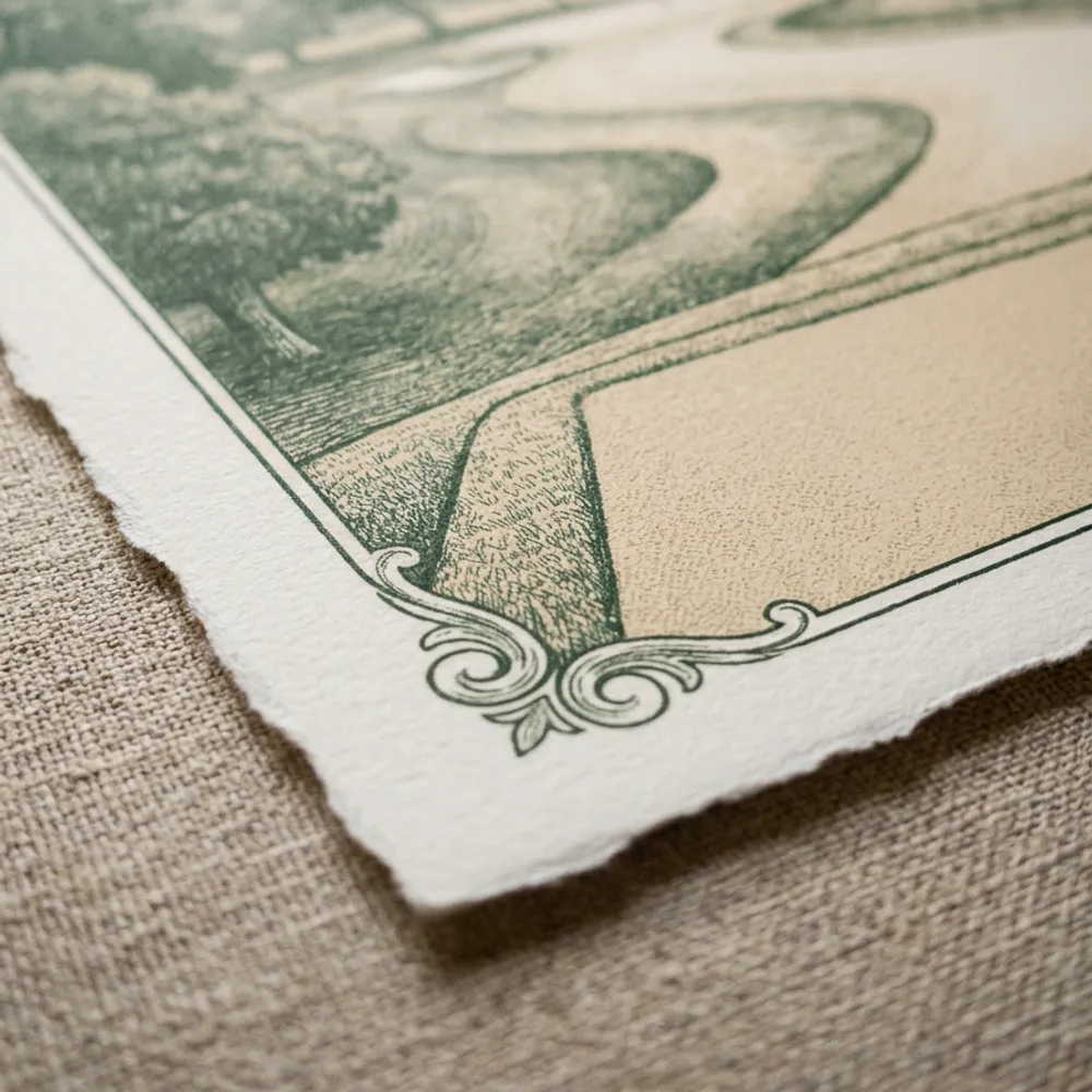 Print on thick archival cotton paper, close up