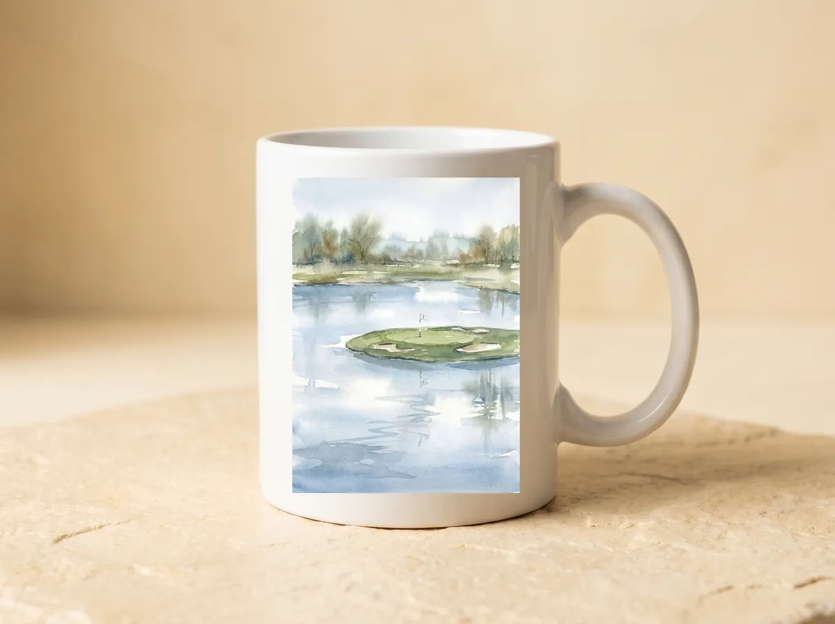 The Island Green on the mug